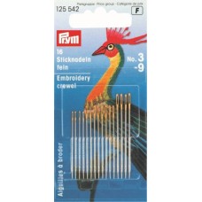 Prym Hand Sewing Needles Embroidery Crewel 3-9
