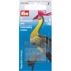Prym Hand Sewing Needles Embroidery Crewel 5-10